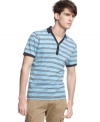 No more yawning. This modern take on the polo from Bar III adds some hip downtown style to your look.