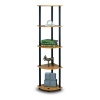 Furinno 99811LC/BK 5-Tier Corner Rack Display Shelf, Light Cherry