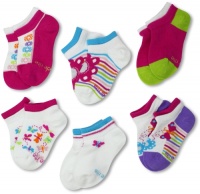 Stride Rite Girls 2-6X 6 Pack Flutterby No Show, Multi,sock size 6-7.5 - Shoe size 7-10 Stride Rite Girls 2-6X 6 Pack Flutterby No Show, Multi,sock size 6-7.5 - Shoe size 7-10
