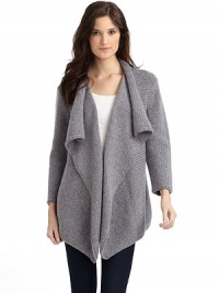 THE LOOKFoldover collar necklineDropped shouldersLong sleevesRibbed trimTHE FITAbout 32 from shoulder to hemTHE MATERIAL65% wool/25% silk/10% polyesterCARE & ORIGINHand washImported THE LOOKFoldover collar necklineDropped shouldersLong sleevesRibbed trimTHE FITAbout 32 from shoulder to hemTHE MATERIAL65% wool/25% silk/10% polyesterCARE & ORIGINHand washImported