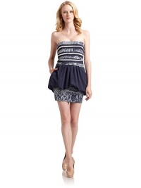 THE LOOKTiered sequined and striped contructionStructured bodiceRuched peplumBack zip with hook-and-eye closureTHE FITAbout 25 from top to hemTHE MATERIALPolyesterSecond fabric: 95% cotton/5% spandexThird fabric: 80% polyester/20% spandexFully linedCARE & ORIGINDry cleanImportedModel shown is 5'10 (177cm) wearing US size 4. THE LOOKTiered sequined and striped contructionStructured bodiceRuched peplumBack zip with hook-and-eye closureTHE FITAbout 25 from top to hemTHE MATERIALPolyesterSecond fabric: 95% cotton/5% spandexThird fabric: 80% polyester/20% spandexFully linedCARE & ORIGINDry cleanImportedModel shown is 5'10 (177cm) wearing US size 4.