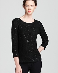 Sprinkled with sequins, this Anne Klein top lends chic luster to your every look. Sprinkled with sequins, this Anne Klein top lends chic luster to your every look.