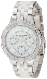 Anne Klein Women's 10/9731MPWT Diamond Accented Silver-Tone Multi-Function Watch