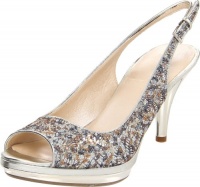Nine West Women's Sharina Slingback Pump,Silver/Silver Fabric,10 M US Nine West Women's Sharina Slingback Pump,Silver/Silver Fabric,10 M US