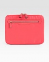 This durable nylon design zips around your iPad® and features glossy patent leather trim and a stand for convenience during use.Zip-around closureNylonPatent leatherCharger openingOne inside open document pocketCotton lining10W X 8H X ¾DImportedPlease note: iPad® not included.
