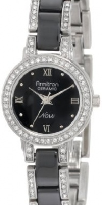 Armitron NOW Women's 753919BKSV Swarovski Crystal Accented Silver-Tone and Black Ceramic Watch Armitron NOW Women's 753919BKSV Swarovski Crystal Accented Silver-Tone and Black Ceramic Watch