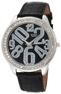 XOXO Women's XO3183 Black Dial Black Crocodile Genuine Leather Watch