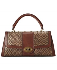 Reel in a retro look with this mod, diamond-embossed satchel from Fossil. Crafted from rich leather with vintage-inspired details, it'll take you from desk-to-dinner in a wink. Reel in a retro look with this mod, diamond-embossed satchel from Fossil. Crafted from rich leather with vintage-inspired details, it'll take you from desk-to-dinner in a wink.