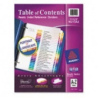 Avery Ready Index Table of Contents Dividers, 26-Tab, 1 Set (11125) Avery Ready Index Table of Contents Dividers, 26-Tab, 1 Set (11125)