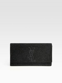 Statement-making addition to any outfit, crafted of soft leather coated in glitter for a dazzling effect. Magnetic snap closure on front flapOne inside open pocketFully lined11W X 6H X 1DMade in Italy Statement-making addition to any outfit, crafted of soft leather coated in glitter for a dazzling effect. Magnetic snap closure on front flapOne inside open pocketFully lined11W X 6H X 1DMade in Italy