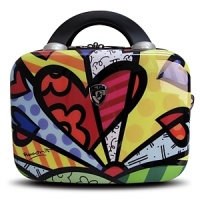 For the art enthusiast, and someone who appreciates the bold patterns and colors that are trademarks of Romero Britto's artwork. This is a must have luggage set for the trendy traveler. This light weight, hard-side collection is durable, and splashed with world renowned pop artist Romero Britto's trendy patterns.