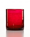 The eye-catching Iris double old-fashioned glass makes a big impact in any setting with a bold ruby hue and tiny bubbles trapped in dishwasher-safe glass. From Artland.