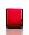 The eye-catching Iris double old-fashioned glass makes a big impact in any setting with a bold ruby hue and tiny bubbles trapped in dishwasher-safe glass. From Artland.