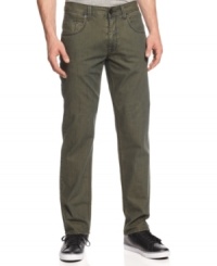 Challenge conventional style with this pair of washed and colored denim from DKNY Jeans. Challenge conventional style with this pair of washed and colored denim from DKNY Jeans.