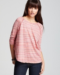 Paired with signature denim, this soft knit ALTERNATIVE tee with tonal stripes creates a colorful, casual ensemble. Paired with signature denim, this soft knit ALTERNATIVE tee with tonal stripes creates a colorful, casual ensemble.