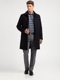 A luxurious blend of virgin wool and cashmere is shaped and tailored into a handsome, classic-fitting overcoat, perfect for pairing with your standard suiting.Button-frontWaist slash pocketsRear ventAbout 38 from shoulder to hem70% virgin wool/20% polyamide/10% cashmereDry cleanImported A luxurious blend of virgin wool and cashmere is shaped and tailored into a handsome, classic-fitting overcoat, perfect for pairing with your standard suiting.Button-frontWaist slash pocketsRear ventAbout 38 from shoulder to hem70% virgin wool/20% polyamide/10% cashmereDry cleanImported