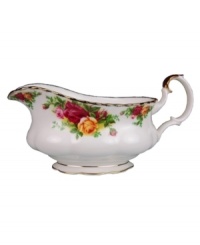 This popular bone china pattern surrounds blooming sprays of colorful English roses with hand-applied bands of 22K gold. Safe for use in the dishwasher, oven and freezer. Manufacturer's two-year warranty. This popular bone china pattern surrounds blooming sprays of colorful English roses with hand-applied bands of 22K gold. Safe for use in the dishwasher, oven and freezer. Manufacturer's two-year warranty.