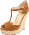 Luxury Rebel Women's Carol T-Strap Wedge, Tan, 40 M EU/10 M US