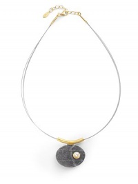 THE LOOKSterling silver cableFreshwater pearl accented natural Mediterranean stone on a 22k goldplated sterling silver fixed baleLobster claspTHE FITChain, about 16½ to 18 adjustablePendant, about 1¼ longTHE MATERIALSterling silverNatural Mediterranean stoneFreshwater pearl22k goldplated sterling silverORIGINImported THE LOOKSterling silver cableFreshwater pearl accented natural Mediterranean stone on a 22k goldplated sterling silver fixed baleLobster claspTHE FITChain, about 16½ to 18 adjustablePendant, about 1¼ longTHE MATERIALSterling silverNatural Mediterranean stoneFreshwater pearl22k goldplated sterling silverORIGINImported