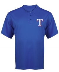 Everything's bigger in Texas including team spirit. Show yours off with this Texas Rangers MLB polo shirt from Majestic. Everything's bigger in Texas including team spirit. Show yours off with this Texas Rangers MLB polo shirt from Majestic.