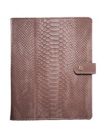 Thoughtfully designed to fold horizontally or vertically, your iPad will be protected within this python-embossed leather case with chamois-cloth lining, secure snap tab and four leather wrapped corner straps.Accommodates all iPad modelsLeather8 X 9.75Made in USA Thoughtfully designed to fold horizontally or vertically, your iPad will be protected within this python-embossed leather case with chamois-cloth lining, secure snap tab and four leather wrapped corner straps.Accommodates all iPad modelsLeather8 X 9.75Made in USA