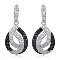 Sterling Silver Simulated Diamond Interlocking Teardrop Post Earrings Sterling Silver Simulated Diamond Interlocking Teardrop Post Earrings