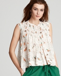 See by Chloé Blouse - Bird Print Crop