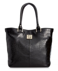 Tap into this season's exotic trend with Anne Klein's croc-embossed tote that lends a look of uptown elegance. Dazzling golden hardware and signature accents adorn the outside, while the ultra-roomy interior provides plenty of pockets to stow all your fashionista essentials. Tap into this season's exotic trend with Anne Klein's croc-embossed tote that lends a look of uptown elegance. Dazzling golden hardware and signature accents adorn the outside, while the ultra-roomy interior provides plenty of pockets to stow all your fashionista essentials.