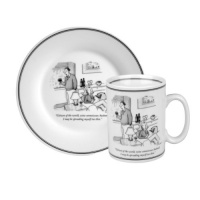 Konitz New Yorker Collection Mug and Salad Set Citizen of the World, White/black