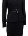 Anne Klein Women's Carnelian Textured Skirt Suit Onyx