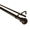 BCL Drapery Hardware 125DBL28B Classic Ball Curtain Rod Set