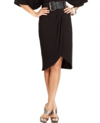 Strike a chic note in Cha Cha Vente's easy draped skirt. The tulip hem is ultra-flattering, too! Strike a chic note in Cha Cha Vente's easy draped skirt. The tulip hem is ultra-flattering, too!