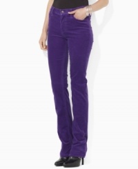 Designed with a sleek straight leg, Lauren Jeans Co.'s timeless corduroy pant is crafted with a hint of stretch to flatter the figure. Designed with a sleek straight leg, Lauren Jeans Co.'s timeless corduroy pant is crafted with a hint of stretch to flatter the figure.