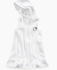 Under cover fun. She'll enjoy wrapping up in this terry cloth, hooded cover up from Hello Kitty. Under cover fun. She'll enjoy wrapping up in this terry cloth, hooded cover up from Hello Kitty.