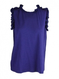 See by Chloe womens ruffle trim contrast fabric top See by Chloe womens ruffle trim contrast fabric top