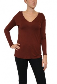 Women's Vince Double V-Neck T-Shirt in Henna Women's Vince Double V-Neck T-Shirt in Henna