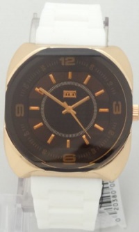 Mark Naimer XL Rose Gold Case Brown Crystal Men's watch White Silicon Rubber Band Mark Naimer XL Rose Gold Case Brown Crystal Men's watch White Silicon Rubber Band