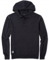 LRG pushes the hoodie sweater toward preppie territory with a button-placket that riffs on a polo.