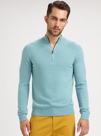 EXCLUSIVELY AT SAKS. A simple silhouette that is undeniably luxurious is knitted from the softest cashmere, with raglan sleeves and ribbed knit trim at the collar, cuffs and hem; An understated pairing with brightly colored chinos or sharp denim, this pullover style proves to be a timeless classic.Quarter-zip placketMockneckRibbed knit collar, cuffs and hemCashmereDry cleanImported EXCLUSIVELY AT SAKS. A simple silhouette that is undeniably luxurious is knitted from the softest cashmere, with raglan sleeves and ribbed knit trim at the collar, cuffs and hem; An understated pairing with brightly colored chinos or sharp denim, this pullover style proves to be a timeless classic.Quarter-zip placketMockneckRibbed knit collar, cuffs and hemCashmereDry cleanImported
