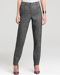 Classic tweed goes contemporary atop the sleek straight-leg silhouette of these BASLER pants. Elevate the look with color-pop pumps and rise to new heights of chic. Classic tweed goes contemporary atop the sleek straight-leg silhouette of these BASLER pants. Elevate the look with color-pop pumps and rise to new heights of chic.