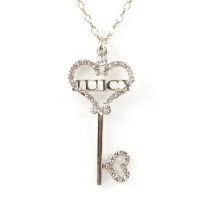 Silver Designer Inspired Crystal Heart Shaped Big 2.5 Key Pendant and Necklace Silver Designer Inspired Crystal Heart Shaped Big 2.5 Key Pendant and Necklace