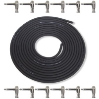 GLS Audio Pedal Board Kit DIY Patch Cables Cords - 15ft Cable with 12 Right Angled 1/4 TS Plugs - 15 Feet Wire with Low Profile Pancake Style Plug - 15' Pedalboard Cord GLS Audio Pedal Board Kit DIY Patch Cables Cords - 15ft Cable with 12 Right Angled 1/4 TS Plugs - 15 Feet Wire with Low Profile Pancake Style Plug - 15' Pedalboard Cord