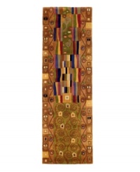 This long runner is ideal for hallways and entryways. A mesmerizing montage, this rug offsets stripes of bold color against a sea of earth-toned swirls and dots. The eye-catching design places a modern twist on twentieth-century abstract art. Hand-tufted and hand-carved of plush wool. This long runner is ideal for hallways and entryways. A mesmerizing montage, this rug offsets stripes of bold color against a sea of earth-toned swirls and dots. The eye-catching design places a modern twist on twentieth-century abstract art. Hand-tufted and hand-carved of plush wool.