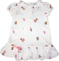 Ralph Lauren Layette Girl's Ballerina Bear Print Ruffle Dress Set (6 Month, White) Ralph Lauren Layette Girl's Ballerina Bear Print Ruffle Dress Set (6 Month, White)