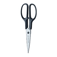 These fine stainless steel Rösle kitchen scissors are an integral component in Rösle's open kitchen concept. Ideal for small kitchens, attachments hang via hooks on a wall rail with space-saving convenience.