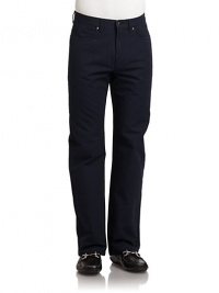 THE LOOKTextured designBanded waist with belt loopsFront zip with button closureFlat frontFive-pocket styleTHE FITRise, about 10Inseam, about 32THE MATERIALCottonCARE & ORIGINMachine washImported THE LOOKTextured designBanded waist with belt loopsFront zip with button closureFlat frontFive-pocket styleTHE FITRise, about 10Inseam, about 32THE MATERIALCottonCARE & ORIGINMachine washImported