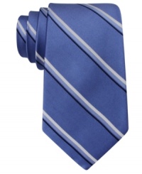 Step into the office making a solid statement with stripes and this silk tie from Club Room. Step into the office making a solid statement with stripes and this silk tie from Club Room.