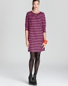 Add a pop of color to your day in this Marc by Marc Jacobs striped dress. With tights, ankle boots and some bright accessories, this is one winter look you'll rock over and over again.