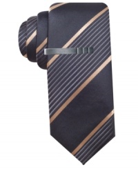 Debonair style begins and ends with an elegantly striped tie from Alfani RED. Debonair style begins and ends with an elegantly striped tie from Alfani RED.