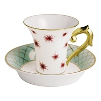 From Bernardaud, jewel-like shapes inspired by the 1940's and an exuberant design imbue this dinnerware pattern with a baroque and precious quality. Etoiles's bold styling offers a new interior aesthetic full of whimsy. From Bernardaud, jewel-like shapes inspired by the 1940's and an exuberant design imbue this dinnerware pattern with a baroque and precious quality. Etoiles's bold styling offers a new interior aesthetic full of whimsy.